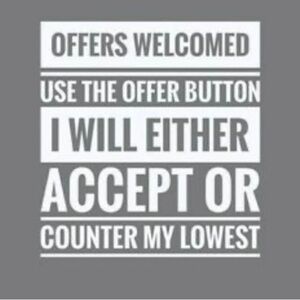 Gray Typographic Wall Art Sign - Offers Welcomed